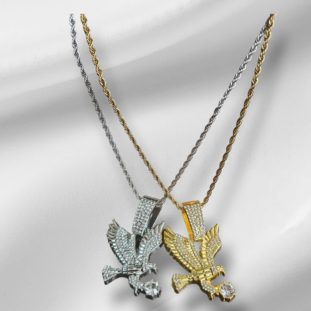 Luxury Gold Eagle Pendant Necklace – Hip-Hop Style Men’s Jewelry | Youth Party & Gift Favorite