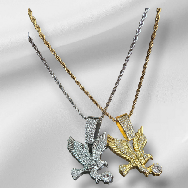 Luxury Gold Eagle Pendant Necklace – Hip-Hop Style Men’s Jewelry | Youth Party & Gift Favorite