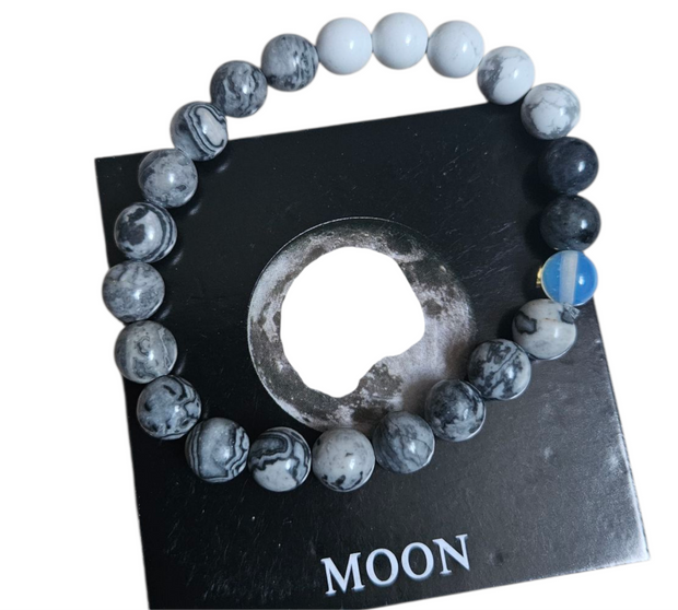 Natural Stone Unisex Bracelet 8mm with Card