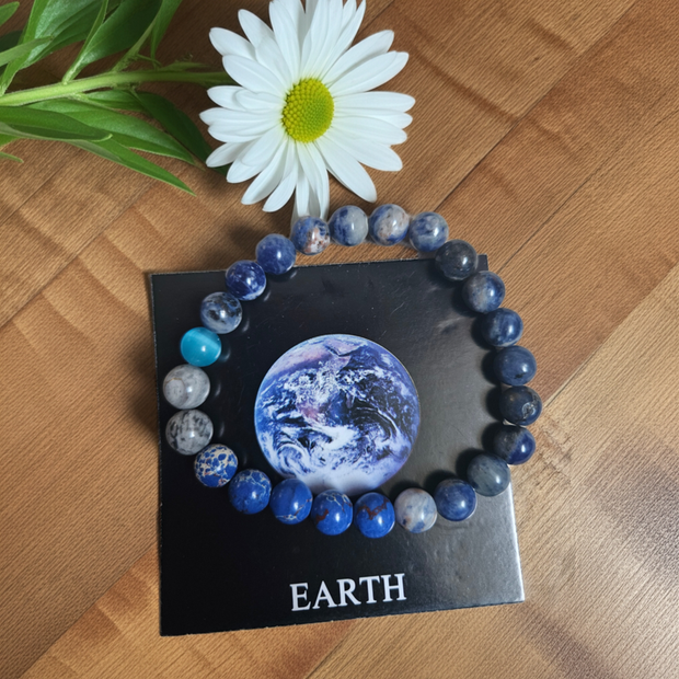 Natural Stone Unisex Bracelet 8mm with Card