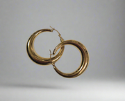 18K Gold-Plated Chunky Hoop Earrings for Women