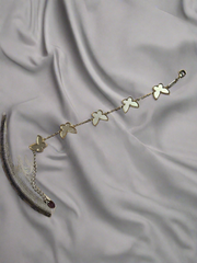 Gold-Plated Clover & Butterfly Charm Bracelet