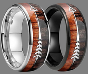 Rose Gold Arrow Ring Wood Grain Inlay
