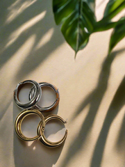 18K Gold-Plated Chunky Hoop Earrings for Women