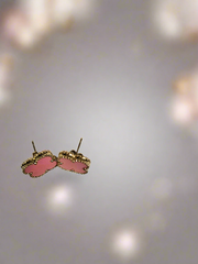 18K Gold Clover Stud Earrings 15mm