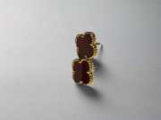 18K Gold Clover Stud Earrings 15mm