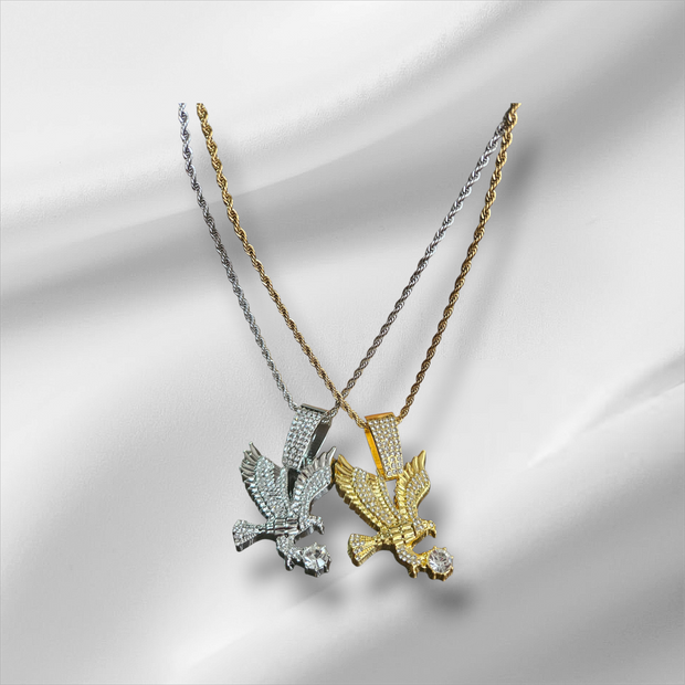 Luxury Gold Eagle Pendant Necklace – Hip-Hop Style Men’s Jewelry | Youth Party & Gift Favorite
