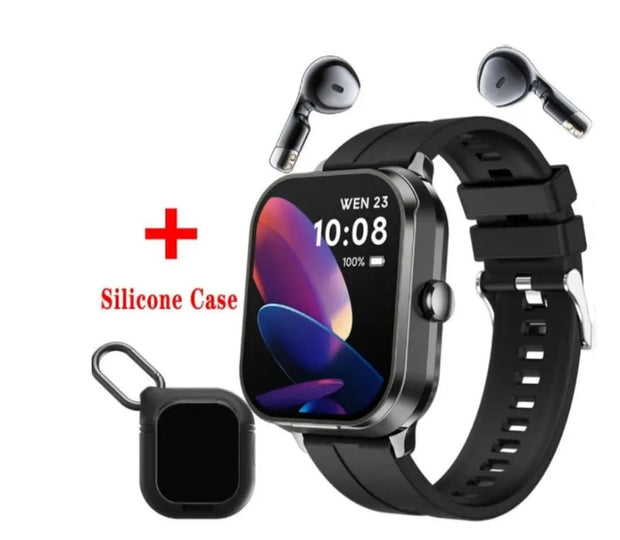2-in-1 Smartwatch with Wireless Earbuds & Health Tracking
