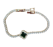Luxury Zircon Tennis Bracelet with Clover Charm