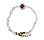 Luxury Zircon Tennis Bracelet with Clover Charm