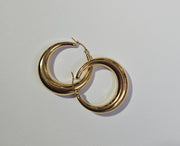 18K Gold-Plated Chunky Hoop Earrings for Women