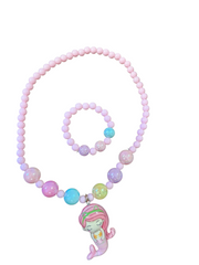 Luxury Resin Bead Jewelry Set Necklace & Bracelet