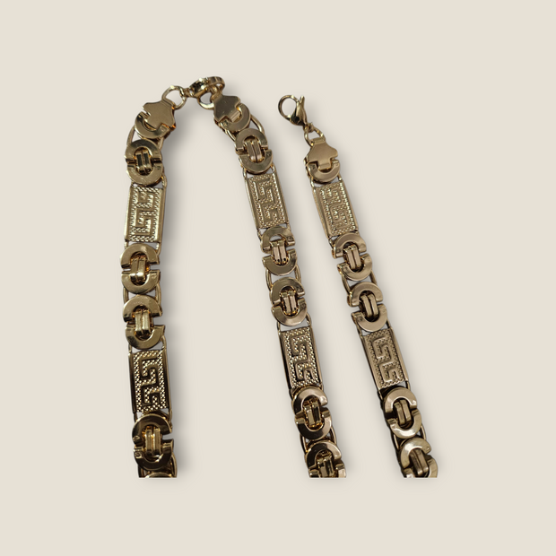 Men’s & Women’s Stainless Steel Statement Necklace
Luxury Greek Key Link Chain Necklace (Gold, Silver, Two-Tone)