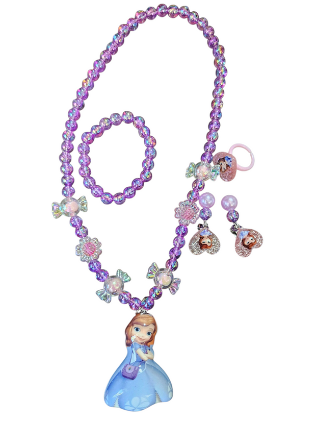 Luxury Resin Bead Jewelry Set Necklace & Bracelet
