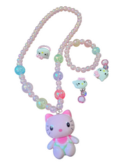 Luxury Resin Bead Jewelry Set Necklace & Bracelet