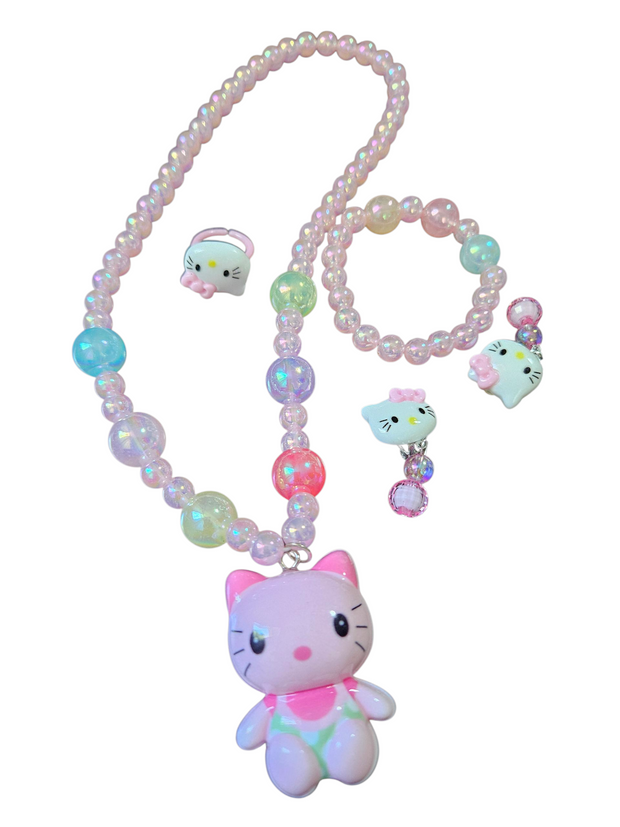 Luxury Resin Bead Jewelry Set Necklace & Bracelet