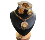 Dubai-Style 18K Gold Coin Jewelry Set 4-Piece