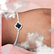 Luxury Zircon Tennis Bracelet with Clover Charm
