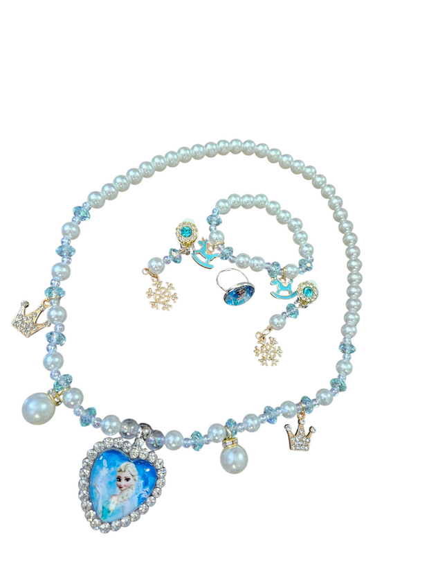 Luxury Resin Bead Jewelry Set Necklace & Bracelet