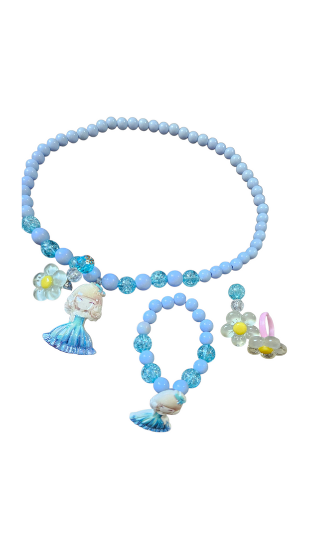 Luxury Resin Bead Jewelry Set Necklace & Bracelet