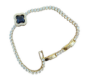 Luxury Zircon Tennis Bracelet with Clover Charm