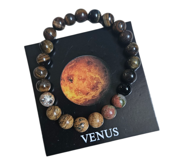 Natural Stone Unisex Bracelet 8mm with Card