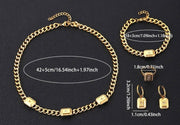 Luxury 18K Gold-Plated 4-Piece Zircon Jewelry Set