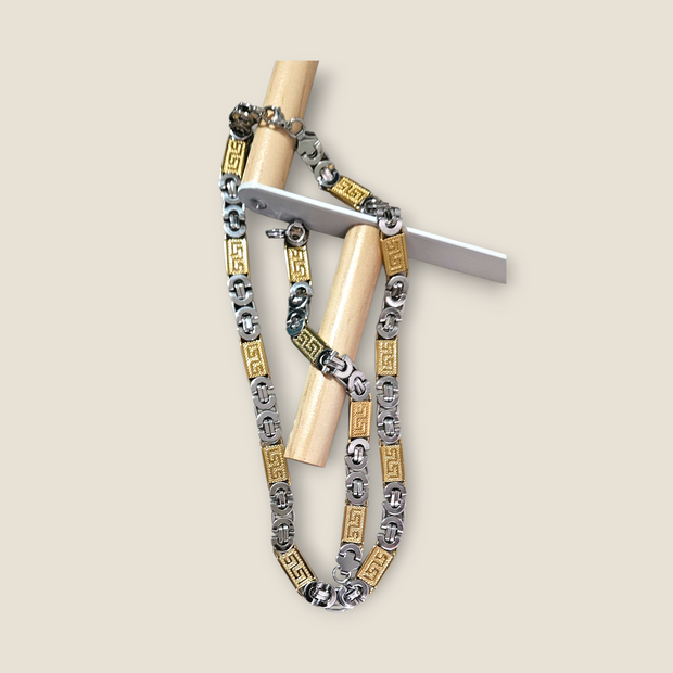 Men’s & Women’s Stainless Steel Statement Necklace
Luxury Greek Key Link Chain Necklace (Gold, Silver, Two-Tone)