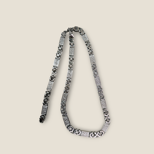Men’s & Women’s Stainless Steel Statement Necklace
Luxury Greek Key Link Chain Necklace (Gold, Silver, Two-Tone)