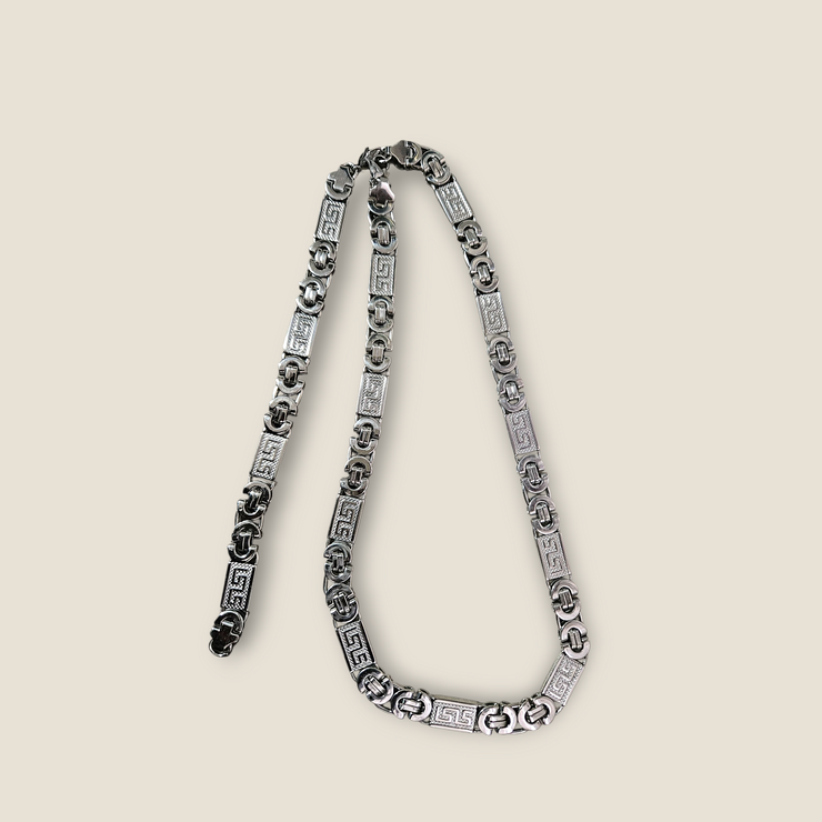 Men’s & Women’s Stainless Steel Statement Necklace
Luxury Greek Key Link Chain Necklace (Gold, Silver, Two-Tone)