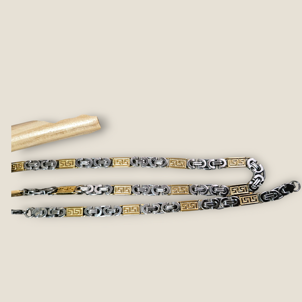 Men’s & Women’s Stainless Steel Statement Necklace
Luxury Greek Key Link Chain Necklace (Gold, Silver, Two-Tone)
